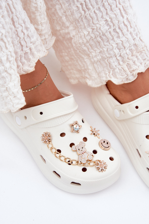 Women's Foam Slippers With Clips White Linaviela