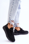 Buty Sportowe Sneakersy Damskie Wsuwane Czarne Rosett