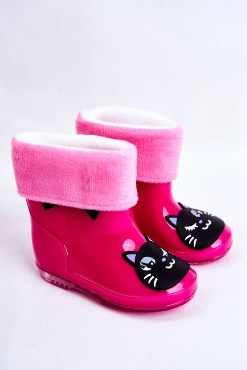 Children's Rubber Galoshes boots Pink Cat