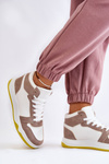 High Women's Sport Shoes Sneakers White and Beige Rumor