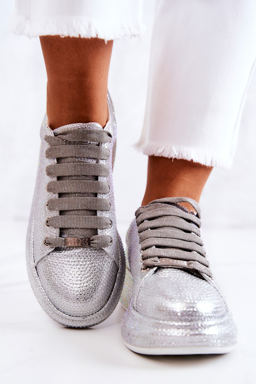 Sneakersy Buty Sportowe Dżety Srebrne GOE JJ2N4048