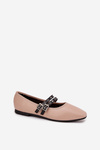 Women's Ballerinas With Straps Beige Deliora