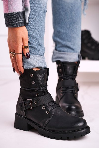 Women's Insulated Workers Boots Black Strong