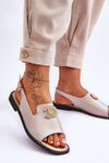 Women's Sandals With Decoration S.Barski KV-2775-49 Rose Gold