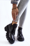Women's Leather Boots With Decoration Black Maley