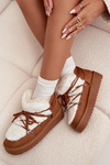 Low Snow Boots On Platform With Fur D.Franklin DFSH370011 Camel