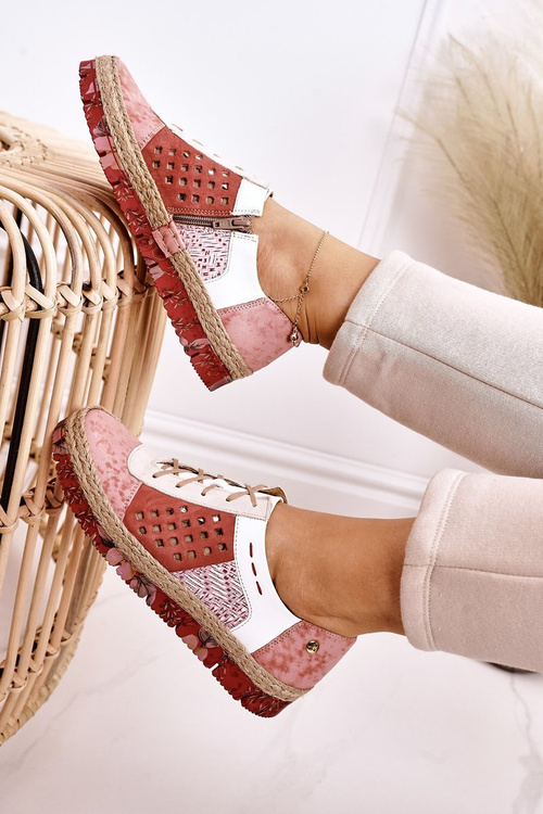 Women's Leather Brogues Shoes Maciejka Coral 03339-43