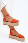 Women's espadrilles on a platform with weaving orange Selise