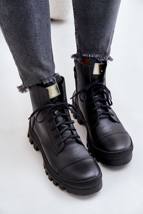 Zazoo 2831 Women's Boots Made Of Natural Leather Black