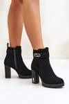 Insulated Women's Ankle Boots Heeled Zip Black Narielis