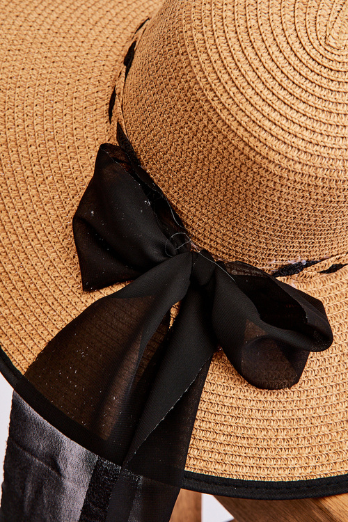 Hat With Fashionable Bow Beige