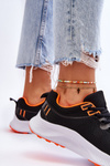 Classic Women's Sport Lace-Up Shoes Black and Orange Darla