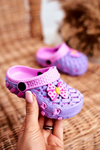 Children's Foam Slides Purple Bow 