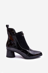 Leather Heeled Boots SBarski MR870-96 Black
