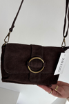 Leather Suede Small Chocolate Bag Jessel