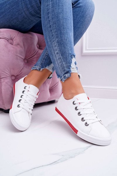 Women's Sneakers White Red Stripe Nigrid2