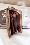 Large Ladies Wallet With Embossing Eco Leather Dark Beige Martiel