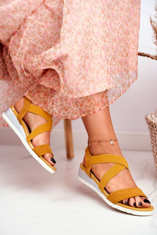 Women's Sandals On Wedge Slip On Yellow Harper