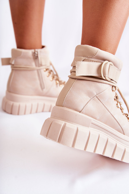 Fashionable Women's Ankle Boots Light Beige La Blanca
