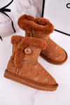 Children's Snow Boots With Fur And Button Camel Kawai
