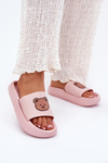 Women's Foam Slippers With Bear Pink Lalon