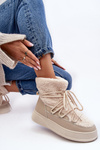 Women's Snow Boots on Platform Light Beige Ahatissa