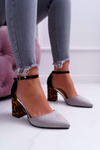 Women's Leopard Print Stiletto pumps Grey Ferri