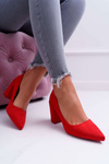 Women's Stiletto Sandals Suede Red Neshka