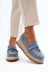 Women's Moccasins with Woven Sole Blue Torresia