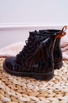 Youth Lacquered Boots with Zipper Black Omua