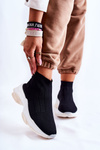Women's High Cloth Sport Shoes Black Nolly