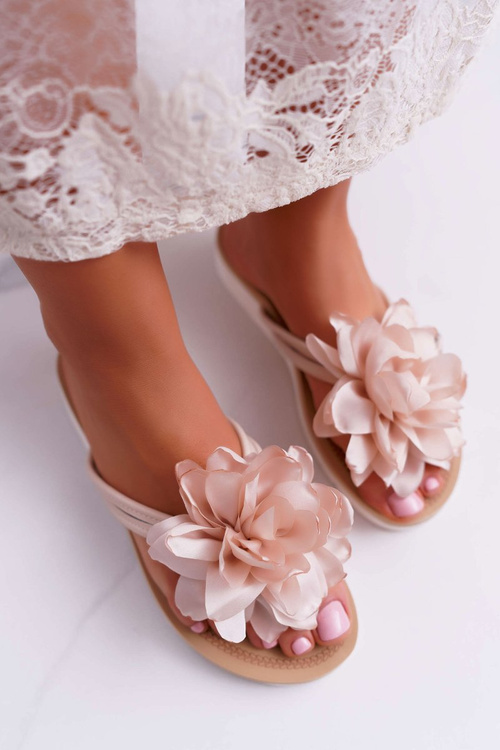 Women's Grey Flower Drademos Flip Flops