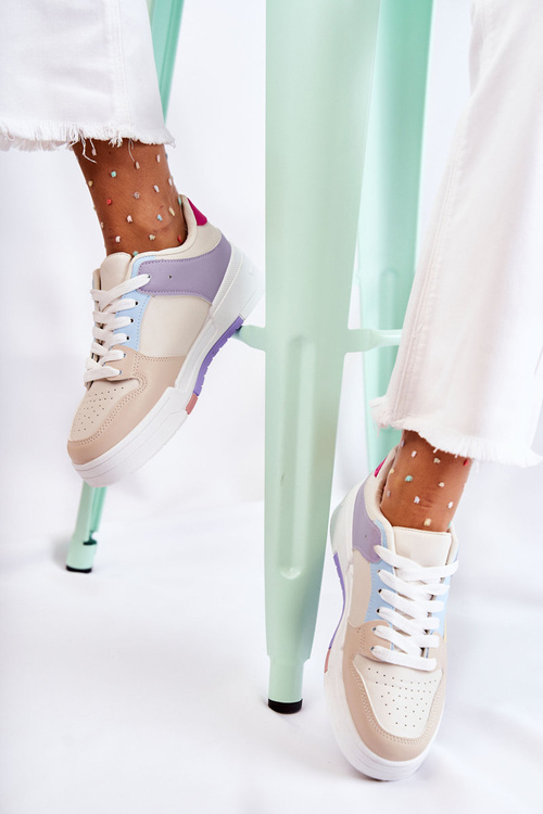 Women's Sport Leather Shoes Beige Francis