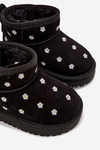 Children's snow boots with flowers black Gracina