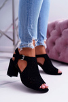 Women's Stiletto Sandals Peep Toe Black Olenia