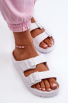 Women's Foam Flip Flops with Buckles White Luciene
