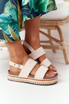 Suede Sandals On A Platform Beige Olimpia