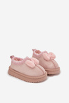 Children's Snow Boots With Embroidery And Bow Pink Daven