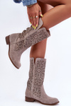Suede Lace-up Ankle Boots Lewski 3366/2 Cappucino 