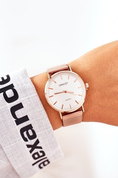Watch On Mesh Bracelet ERNEST Rose Gold