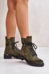High Worker Boots With Zippers Dark Beige Maisa