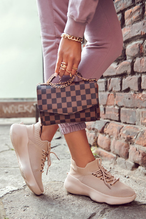 Buty Sportowe Wsuwane Damskie Beżowe Dalmiro