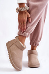 Women's Suede Low Snow Boots Light beige Shelie