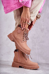 Leather Warm Boots Pink Felizia Trappers