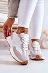 Classic Sports Shoes Tied White and Beige Patrice