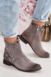 Women's Suede Boots With a Buckle Exquisite 1198 Cappuccino