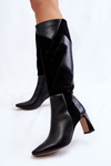 Women's Leather Knee Boots Maciejka 05784-01 Black