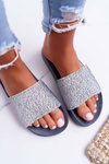 Women's Flip Flops Big Star Glitter Grey AA274A162