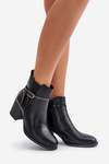 Women's Heeled Boots Insulated With Strap Black Zinithia