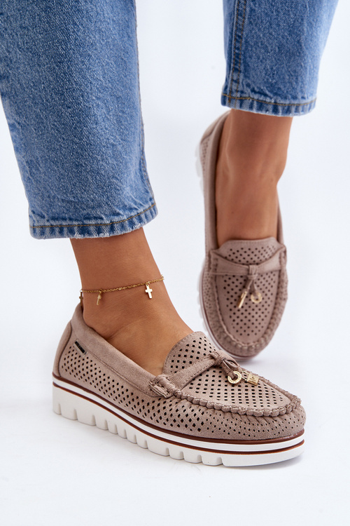 Women's Blue Cutout Moccasins Twista